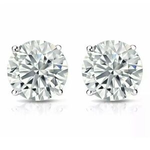 COPY - 1.60 Ct Round Cut FL/D GRA Certified Moissanite Stud Earrings 14k White …